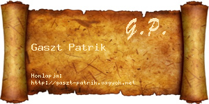 Gaszt Patrik névjegykártya